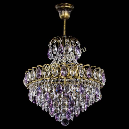Люстра Грация с подвесом под бронзу Фиолетовая в Ижевске Гусь Хрустальный