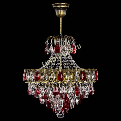 Люстра Грация с подвесом под бронзу Красная в Ижевске Гусь Хрустальный