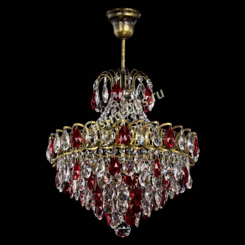 Люстра Грация с подвесом под бронзу Красная в Ижевске Гусь Хрустальный