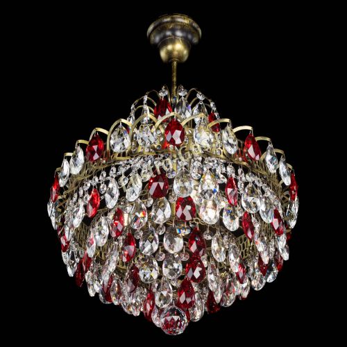 Люстра Грация с подвесом под бронзу Красная в Ижевске Гусь Хрустальный