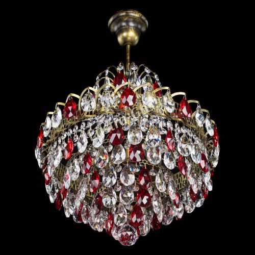Люстра Грация с подвесом под бронзу Красная в Ижевске Гусь Хрустальный