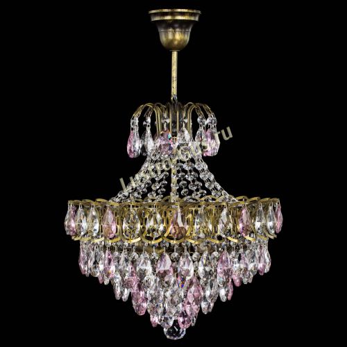 Люстра Грация с подвесом под бронзу Розовая в Ижевске Гусь Хрустальный