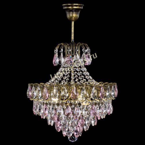Люстра Грация с подвесом под бронзу Розовая в Ижевске Гусь Хрустальный