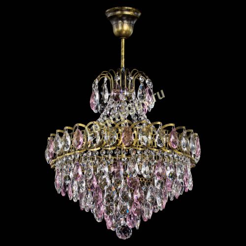 Люстра Грация с подвесом под бронзу Розовая в Ижевске Гусь Хрустальный