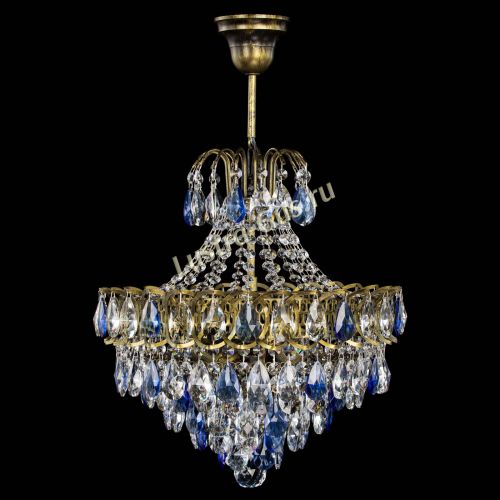 Люстра Грация с подвесом под бронзу Синяя в Ижевске Гусь Хрустальный