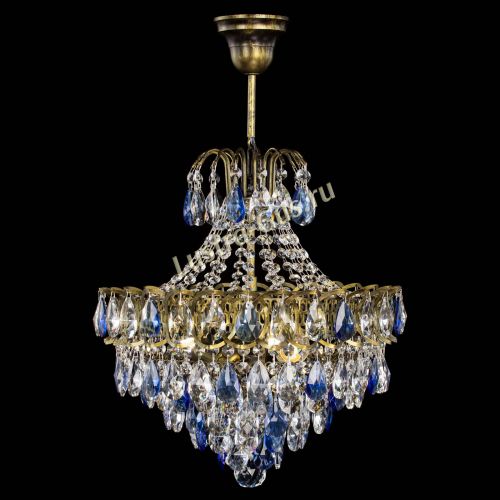 Люстра Грация с подвесом под бронзу Синяя в Ижевске Гусь Хрустальный