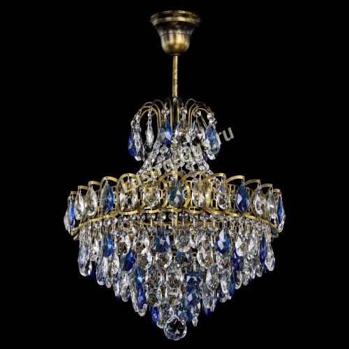 Люстра Грация с подвесом под бронзу Синяя в Ижевске Гусь Хрустальный