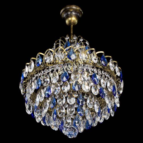 Люстра Грация с подвесом под бронзу Синяя в Ижевске Гусь Хрустальный