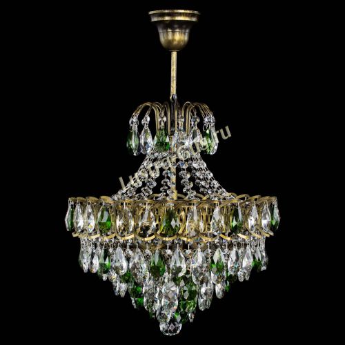 Люстра Грация с подвесом под бронзу Зеленая в Ижевске Гусь Хрустальный