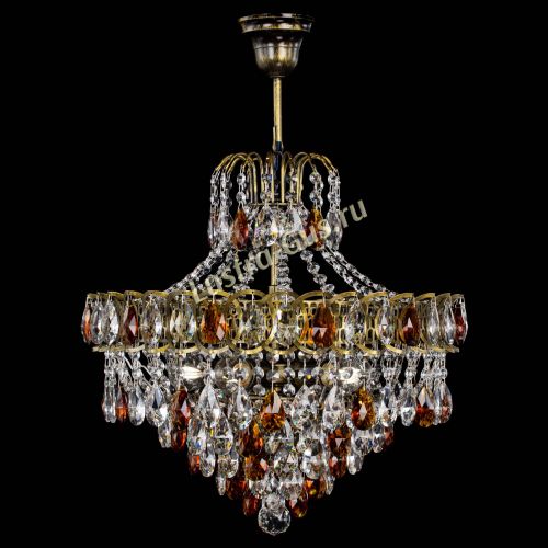 Люстра Грация №5 с подвесом под бронзу Чайная в Ижевске Гусь Хрустальный