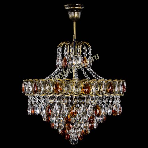 Люстра Грация №5 с подвесом под бронзу Чайная в Ижевске Гусь Хрустальный