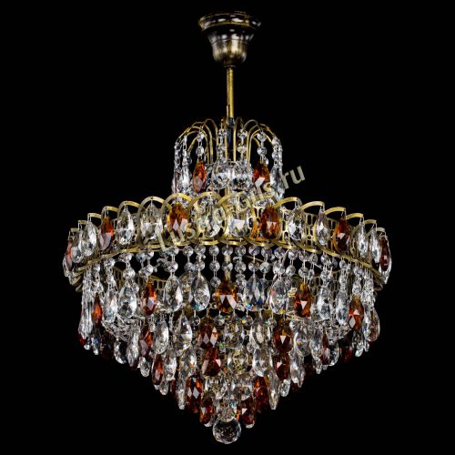 Люстра Грация №5 с подвесом под бронзу Чайная в Ижевске Гусь Хрустальный