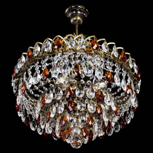 Люстра Грация №5 с подвесом под бронзу Чайная в Ижевске Гусь Хрустальный