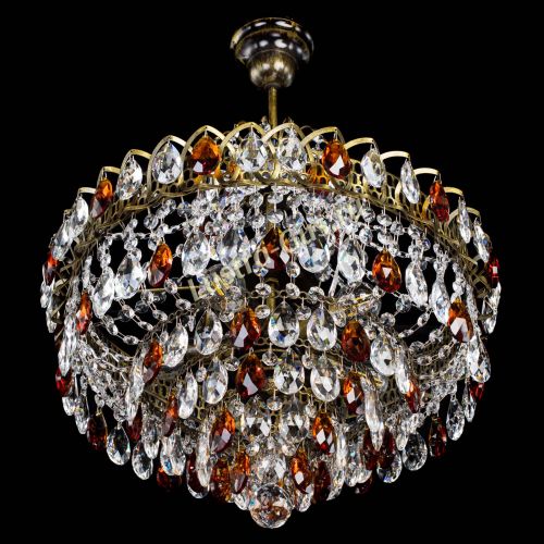 Люстра Грация №5 с подвесом под бронзу Чайная в Ижевске Гусь Хрустальный