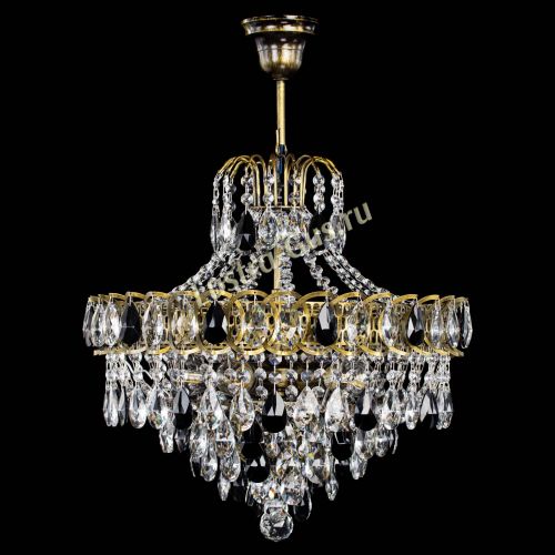 Люстра Грация №5 с подвесом под бронзу Черная в Ижевске Гусь Хрустальный