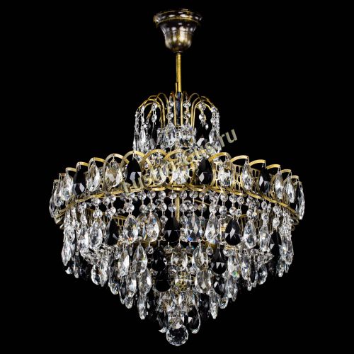 Люстра Грация №5 с подвесом под бронзу Черная в Ижевске Гусь Хрустальный