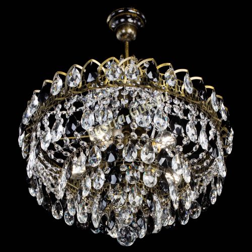 Люстра Грация №5 с подвесом под бронзу Черная в Ижевске Гусь Хрустальный