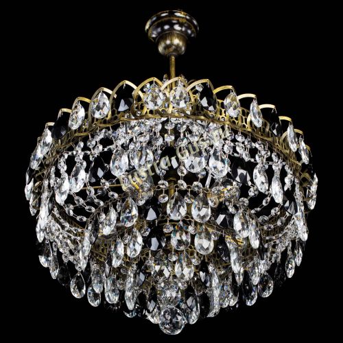 Люстра Грация №5 с подвесом под бронзу Черная в Ижевске Гусь Хрустальный