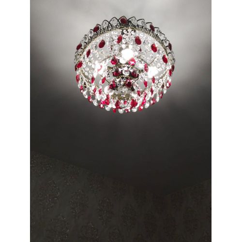 Люстра Грация №5 с подвесом под бронзу Красная в Ижевске Гусь Хрустальный