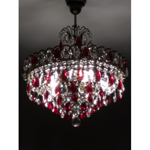 Люстра Грация №5 с подвесом под бронзу Красная в Ижевске Гусь Хрустальный