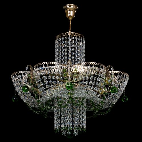 Люстра Камея №6 подвесная зеленая в Ижевске Гусь Хрустальный