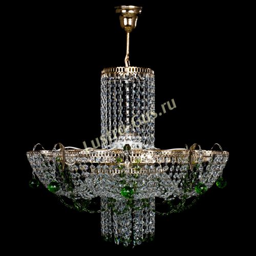 Люстра Камея №6 подвесная зеленая в Ижевске Гусь Хрустальный