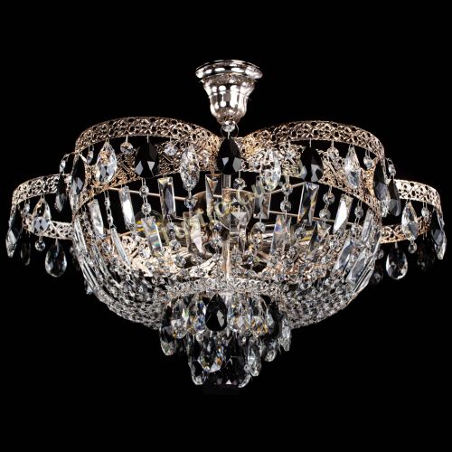 Люстра Камея Флора №5 с подвесом Черная в Ижевске Гусь Хрустальный