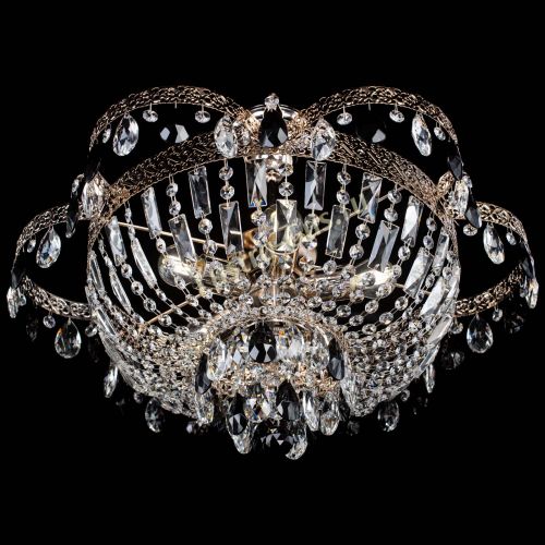 Люстра Камея Флора №5 с подвесом Черная в Ижевске Гусь Хрустальный