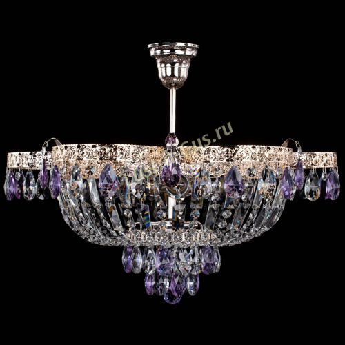 Люстра Камея Флора №5 с подвесом Фиолетовая в Ижевске Гусь Хрустальный