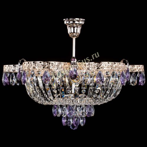 Люстра Камея Флора №5 с подвесом Фиолетовая в Ижевске Гусь Хрустальный