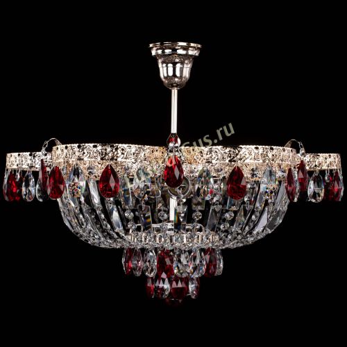 Люстра Камея Флора №5 с подвесом Красная в Ижевске Гусь Хрустальный