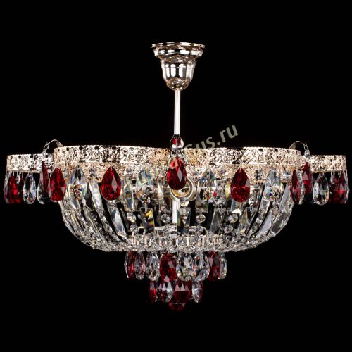 Люстра Камея Флора №5 с подвесом Красная в Ижевске Гусь Хрустальный