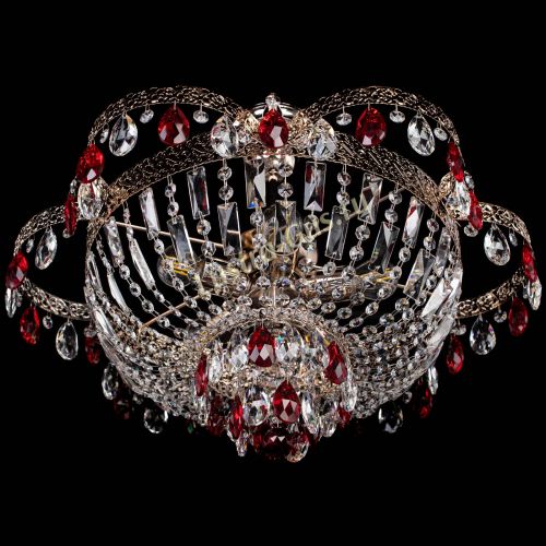 Люстра Камея Флора №5 с подвесом Красная в Ижевске Гусь Хрустальный