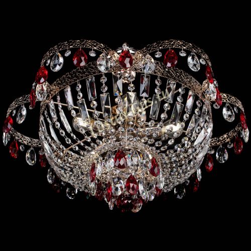 Люстра Камея Флора №5 с подвесом Красная в Ижевске Гусь Хрустальный