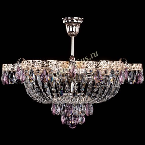 Люстра Камея Флора №5 с подвесом Розовая в Ижевске Гусь Хрустальный