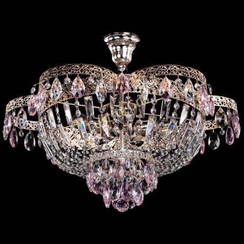 Люстра Камея Флора №5 с подвесом Розовая в Ижевске Гусь Хрустальный