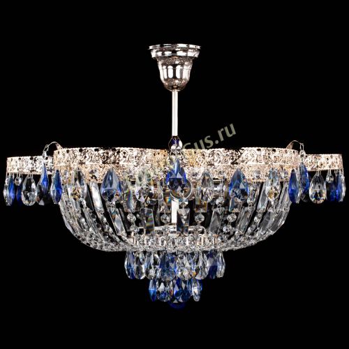 Люстра Камея Флора №5 с подвесом Синяя в Ижевске Гусь Хрустальный