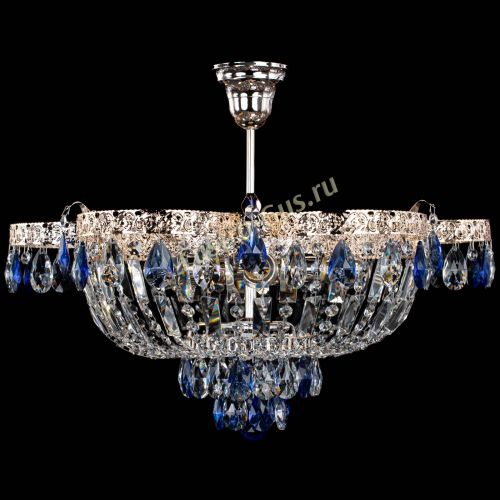 Люстра Камея Флора №5 с подвесом Синяя в Ижевске Гусь Хрустальный