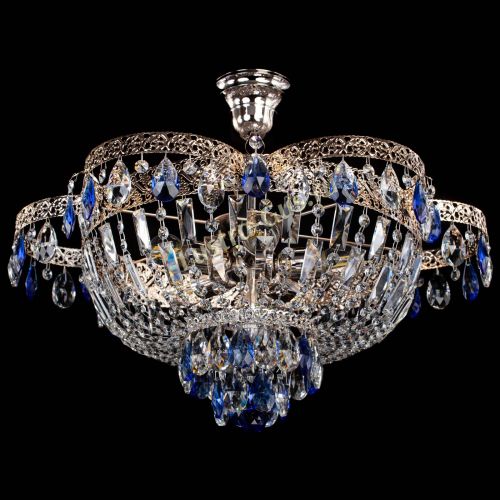 Люстра Камея Флора №5 с подвесом Синяя в Ижевске Гусь Хрустальный