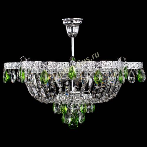 Люстра Камея Флора №5 с подвесом Зеленая в Ижевске Гусь Хрустальный