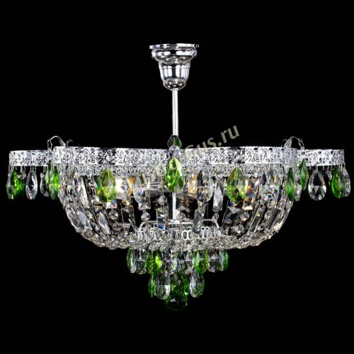 Люстра Камея Флора №5 с подвесом Зеленая в Ижевске Гусь Хрустальный