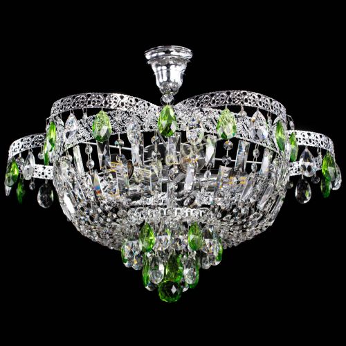 Люстра Камея Флора №5 с подвесом Зеленая в Ижевске Гусь Хрустальный