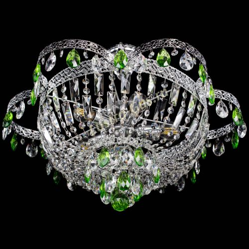 Люстра Камея Флора №5 с подвесом Зеленая в Ижевске Гусь Хрустальный