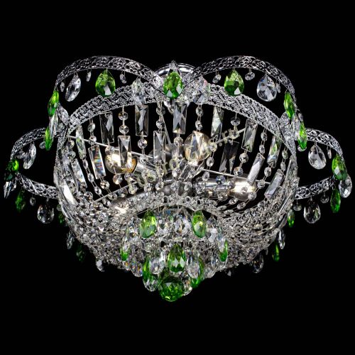 Люстра Камея Флора №5 с подвесом Зеленая в Ижевске Гусь Хрустальный