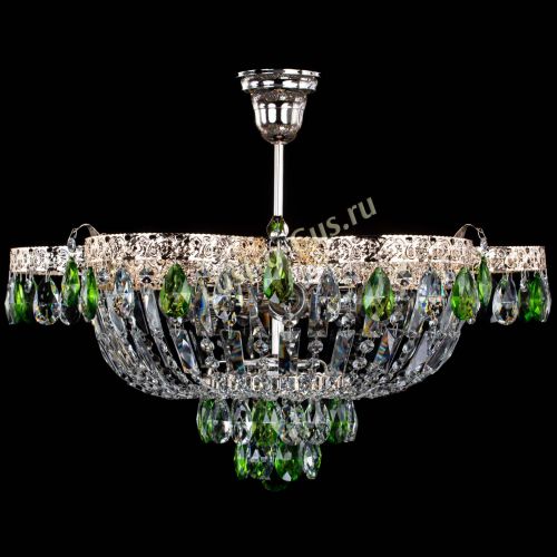 Люстра Камея Флора №5 с подвесом Зеленая в Ижевске Гусь Хрустальный