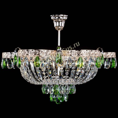 Люстра Камея Флора №5 с подвесом Зеленая в Ижевске Гусь Хрустальный