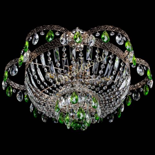 Люстра Камея Флора №5 с подвесом Зеленая в Ижевске Гусь Хрустальный