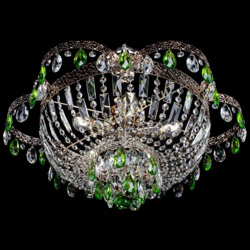 Люстра Камея Флора №5 с подвесом Зеленая в Ижевске Гусь Хрустальный