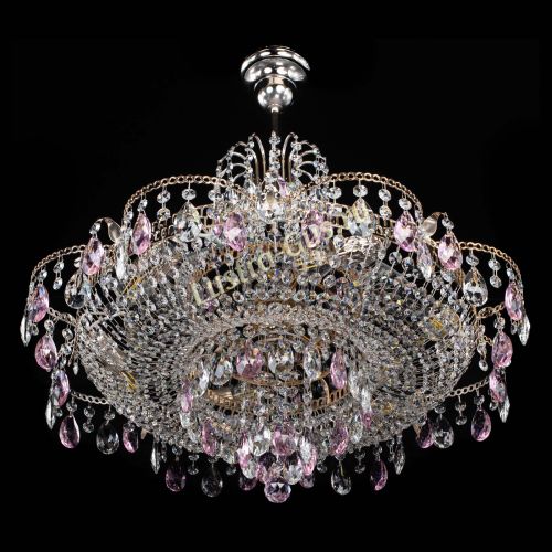 Люстра Камея журавлики №6 розовая в Ижевске Гусь Хрустальный