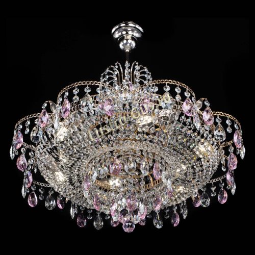 Люстра Камея журавлики №6 розовая в Ижевске Гусь Хрустальный